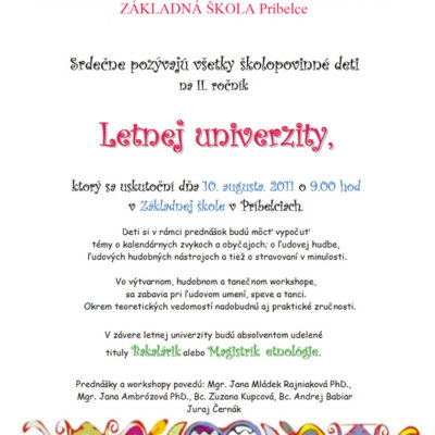 Detská letná univerzita, 2010