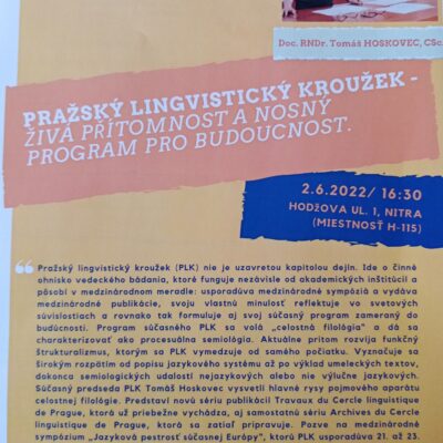 Pražský lingvistický kroužek – živá přítomnost a nosný program pro budoucnost